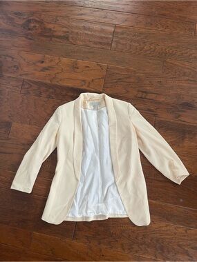 H&M Women's Light Cream Open-Front Blazer